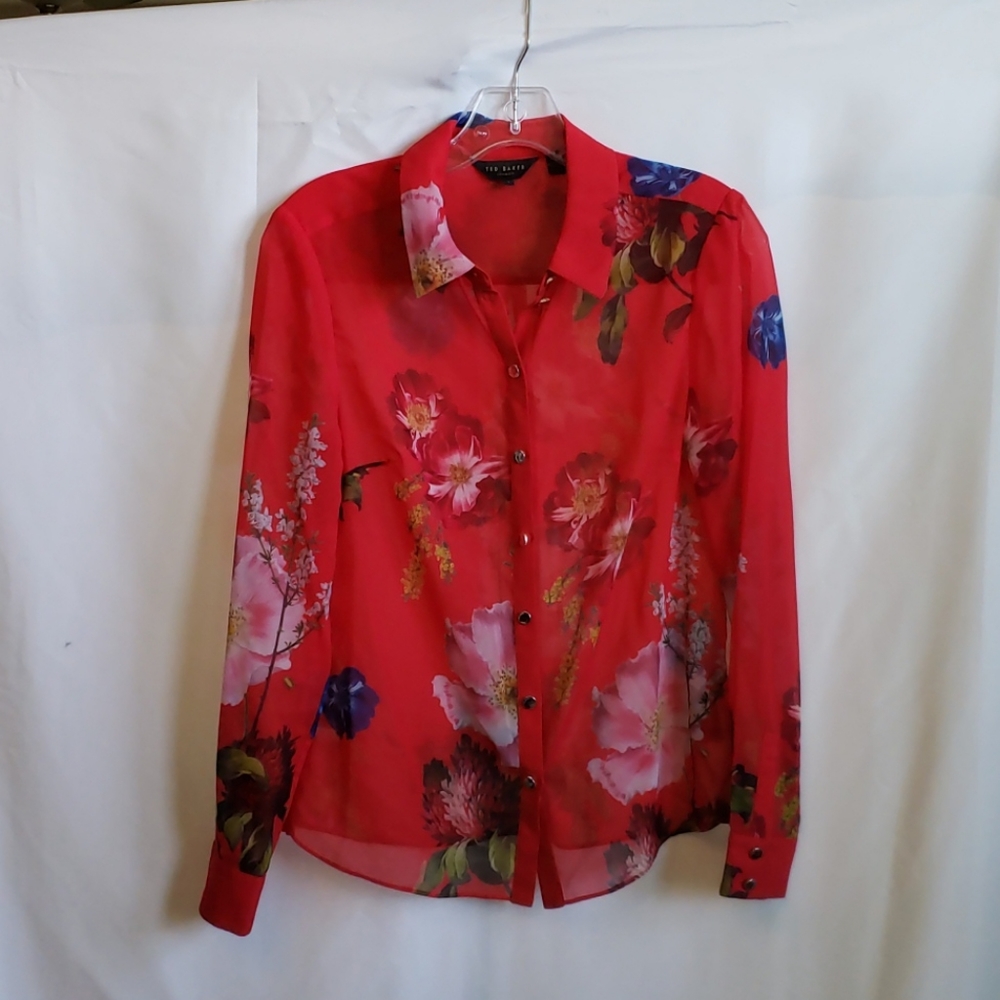 Ted Baker EEVILIN Berry Sundae blouse size 1 (xs)